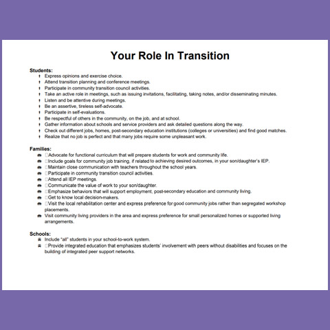 Your Role in the Transition Process