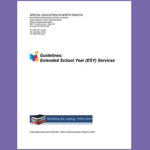 Guidelines: Extended School Year (ESY) Services